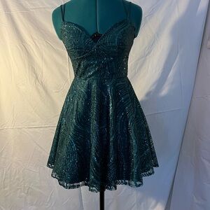 Macy's Green Sequin Backless Dress